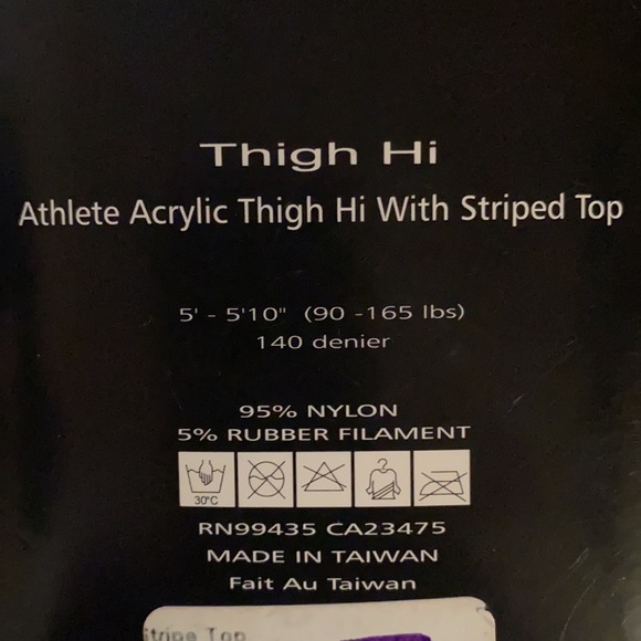 NWT Music Legs - Athletic Thigh Hi w/Striped Top - ADORABLE - Picture 7 of 8